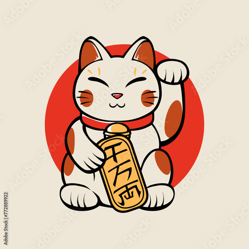 lucky neko japanese illustration