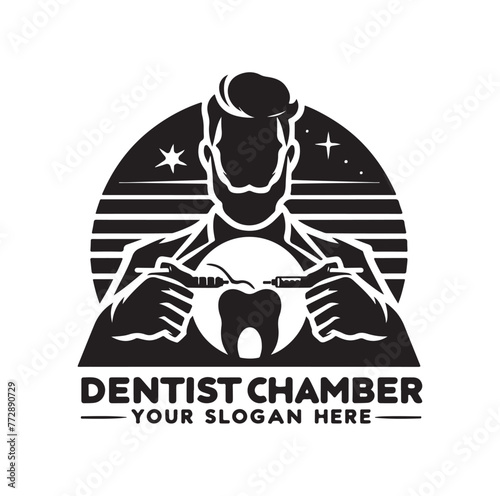 Dentist chamber logo. Dental logo vector illustration