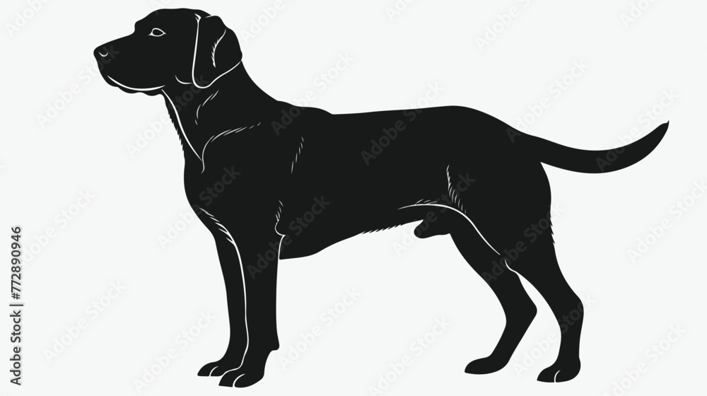 A cooper dog black Silhouette Flat vector isolated on