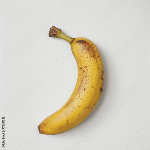 A banana, fruit isolated on a white backdrop (ID: 772891383)