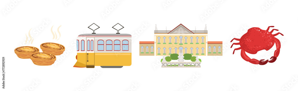 Portugal Famous Object and Culture Item Vector Set