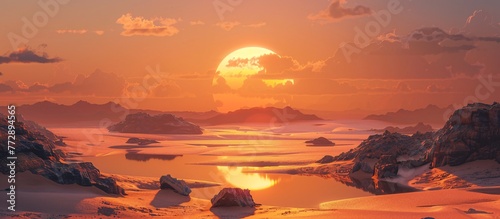 Sunset Serenade A Glorious Glimpse of the Sun's Last Hurrah Generative AI