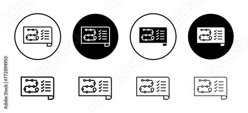 Planning of home or commercial building floor icon. goal or project agenda mapping to build road infrastructure mark. roadmap of process direction set photo