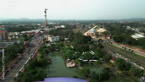 Park Serenity with Church Tower and Windmill