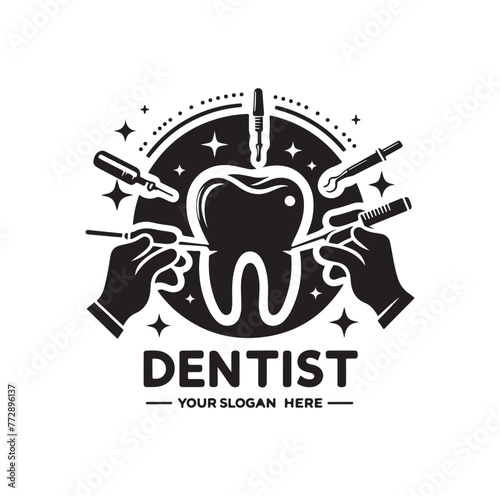 Dentist chamber logo. Dental logo vector illustration