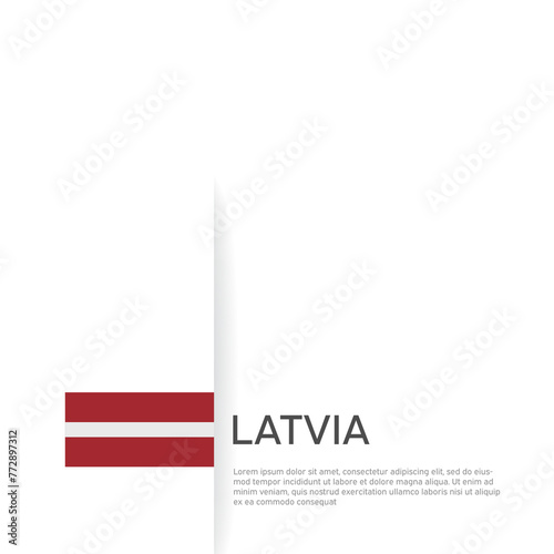 Latvia flag background. State patriotic latvian banner, cover. Document template, latvia flag on white background. National poster. Business booklet. Vector illustration, simple design