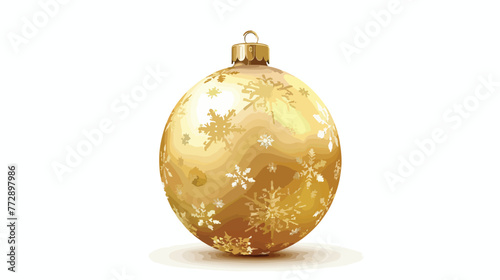 Christmas decorative ball Flat vector isolated on white