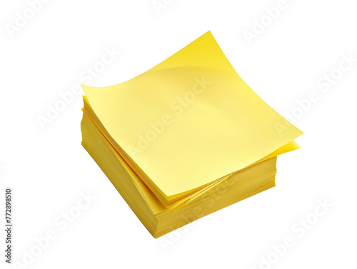 Yellow sticky notes isolated on transparent or white background, png © Medard