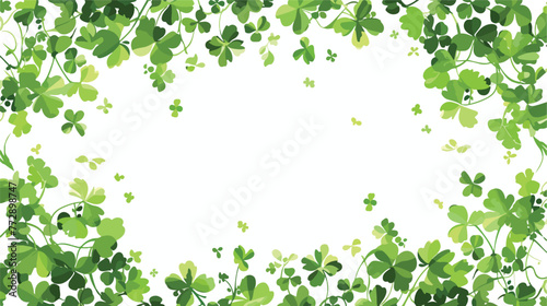Clover frame Flat vector isolated on white background