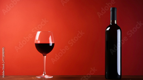 a glass of wine next to a bottle