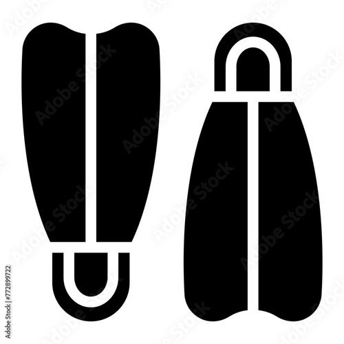 diving fins glyph 