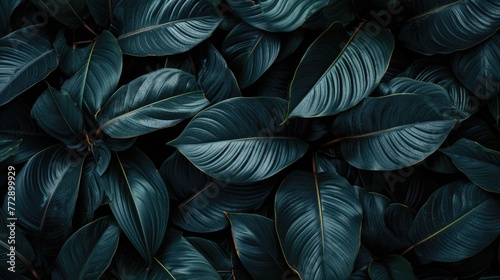 Tropical Plant Dark Foliage Texture