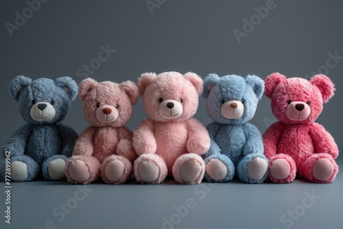 Colorful Teddy Bears in a Row © Julia Jones