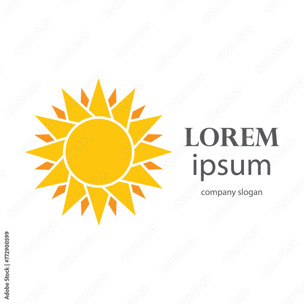 logo design of the sun shining in the bright morning