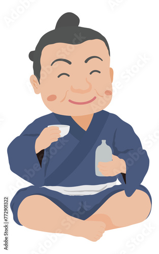 酒を飲む江戸時代の町人