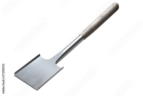 Metal Shovel With Handle on White Background. On a White or Clear Surface PNG Transparent Background..