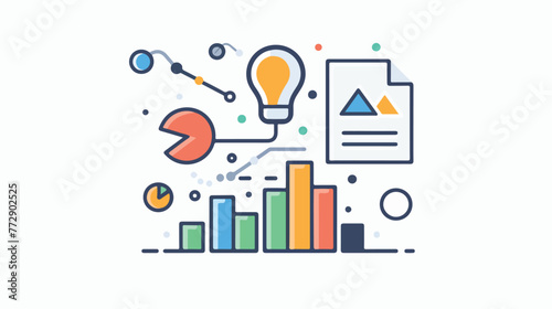 Datadriven Decisions icon line vector illustration F