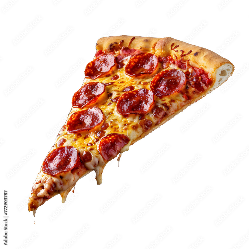 A slice of pizza Isolated on a transparent background. Ai generated png A slice of pizza Isolated on a transparent background. Ai generated png