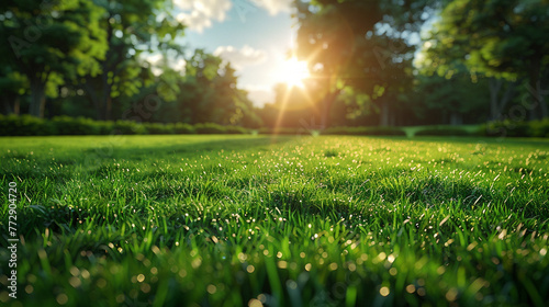 Lawn with a sunny day. © andranik123