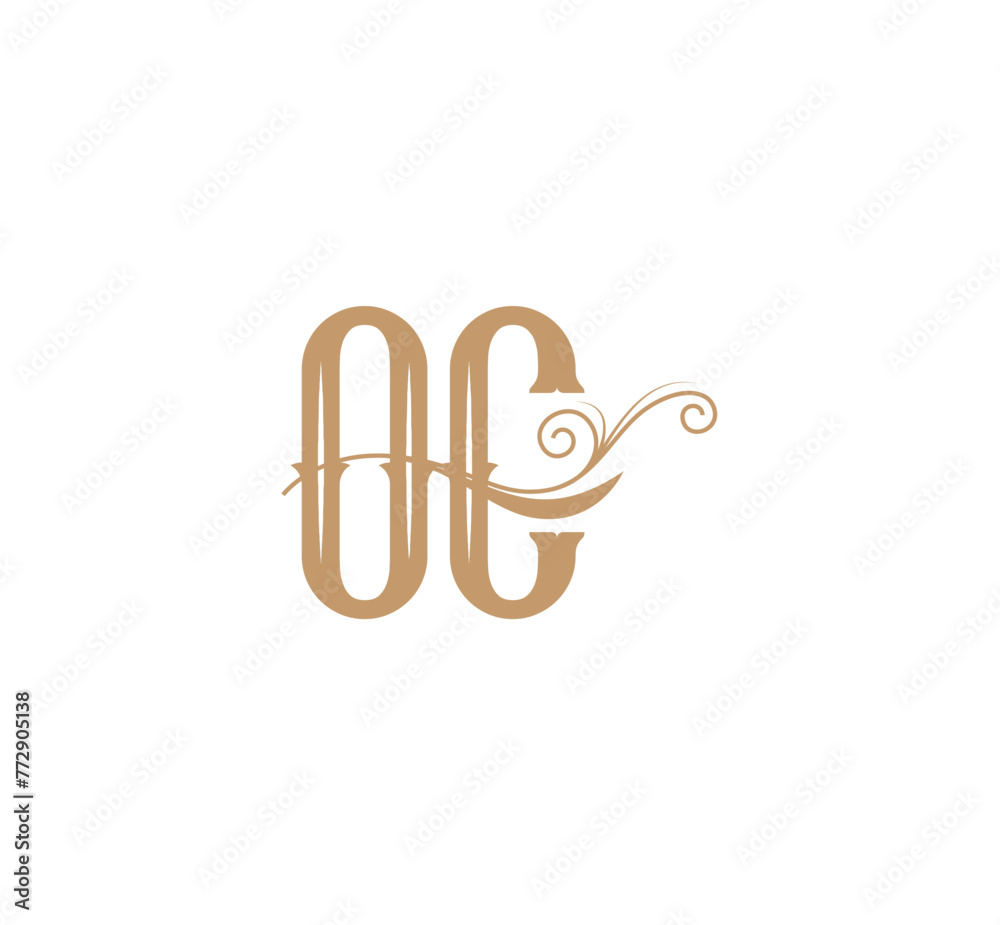 Fototapeta premium oc initial logo design vector, oc letters logo