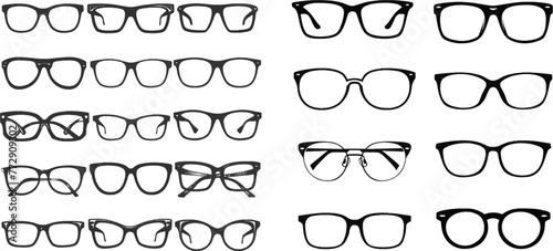 Geek eyewear, cool sunglasses and eyeglasses silhouettes