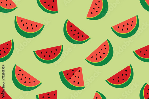 Summer Watermelon Seamless Pattern