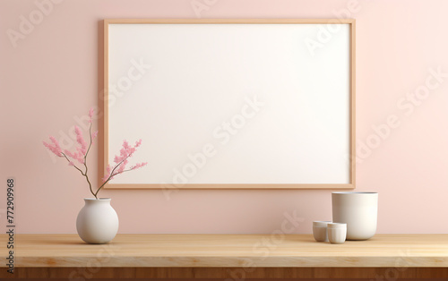 a white frame on a wall
