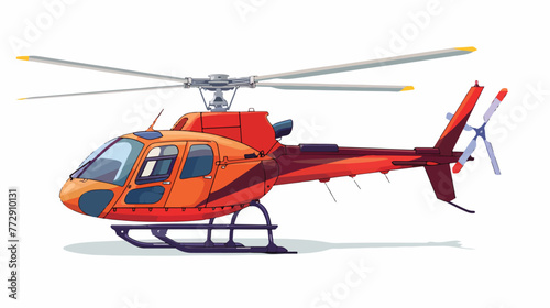 Helicopter icon color style design Flat vector isolated