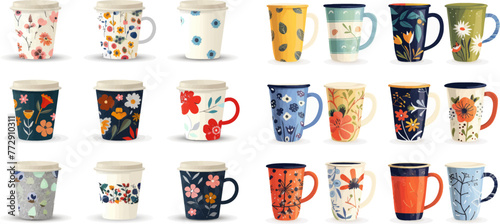  Coffee and tea mugs in scandinavian style