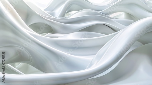 Fashionable Flow White Swirls in the Wind Generative AI