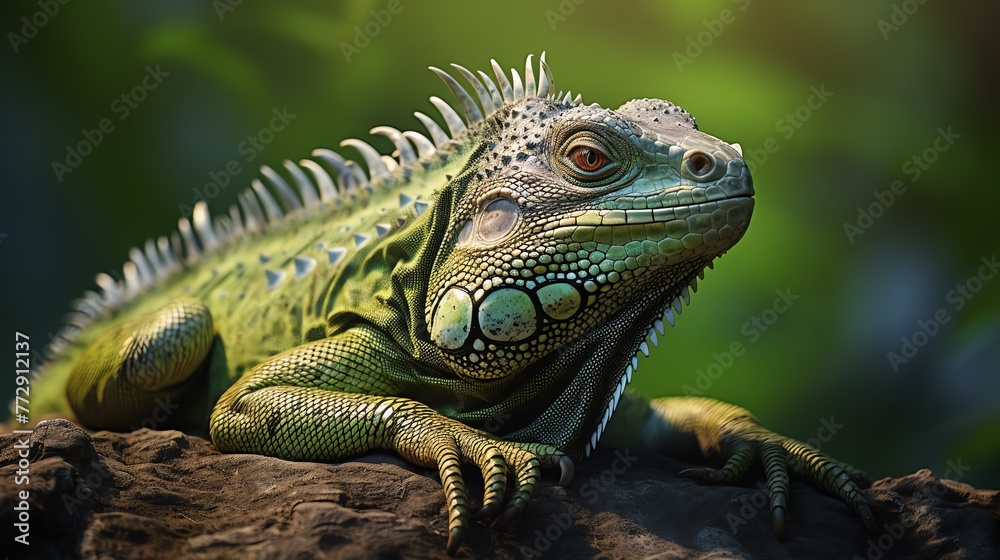 a green lizard on a rock a green lizard on a rock