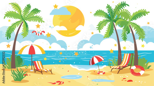 Illustration of the summer holiday Flat vector