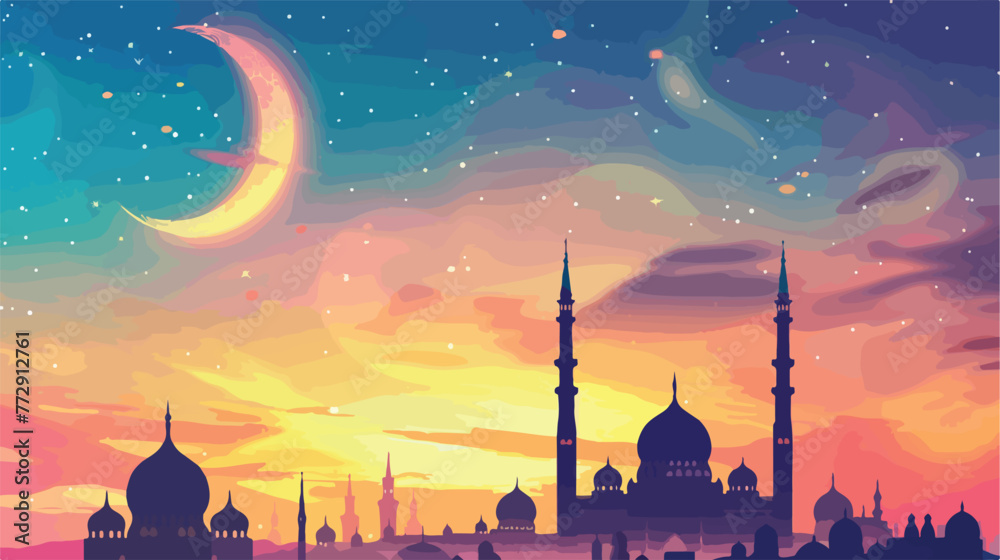 Islamic greeting ramadan kareem card design background