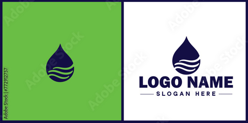 Water drop aqua rain dew droplet logo icon vector for business brand app icon water drop logo template