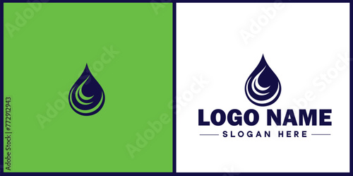 Water drop aqua rain dew droplet logo icon vector for business brand app icon water drop logo template