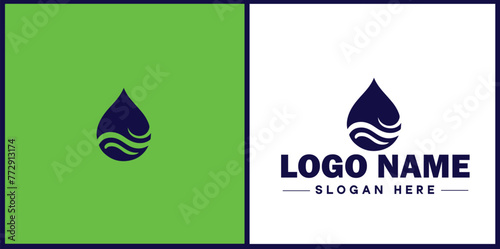 Water drop aqua rain dew droplet logo icon vector for business brand app icon water drop logo template