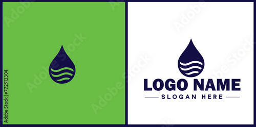 Water drop aqua rain dew droplet logo icon vector for business brand app icon water drop logo template