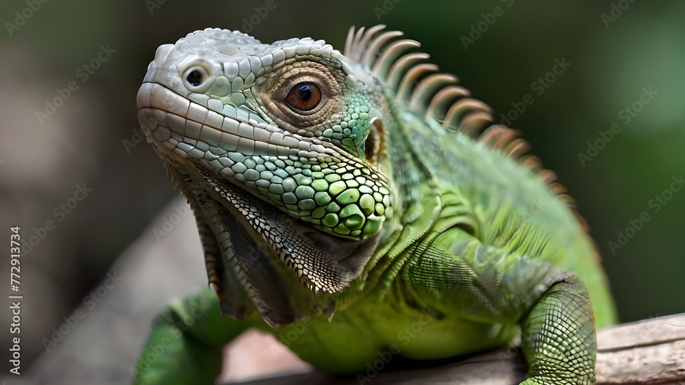 Small Green Iguana Closeup