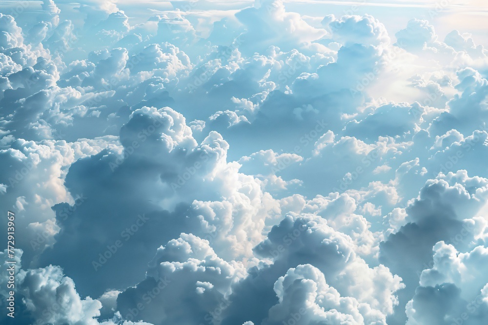Cloudy Skies Above the World A Stunning Aerial View of the Clouds Generative AI