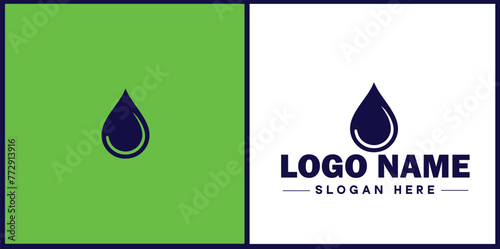 Water drop aqua rain dew droplet logo icon vector for business brand app icon water drop logo template