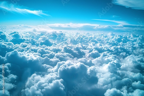 Cloudy Skies Above the World A Stunning Aerial View of the Clouds Generative AI © Riya