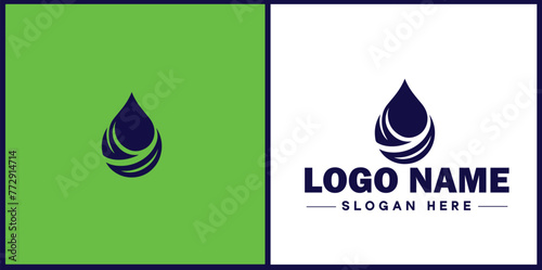Water drop aqua rain dew droplet logo icon vector for business brand app icon water drop logo template
