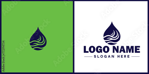 Water drop aqua rain dew droplet logo icon vector for business brand app icon water drop logo template
