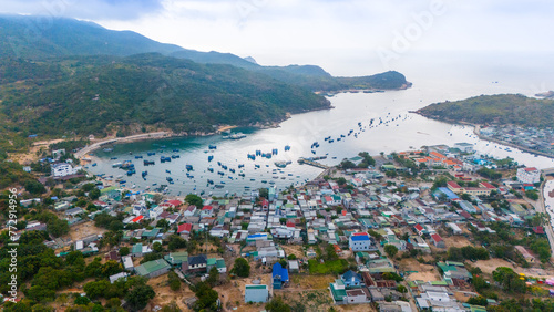 Aerial view of Vinh Hy bay, Nui Chua national park, Ninh Thuan province, Vietnam