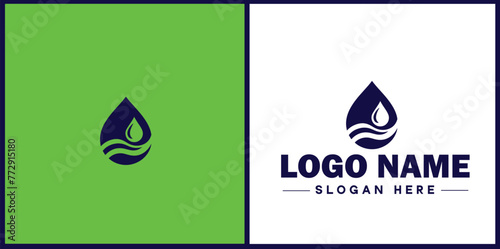 Water drop aqua rain dew droplet logo icon vector for business brand app icon water drop logo template