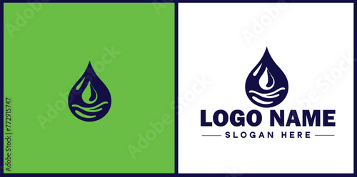 Water drop aqua rain dew droplet logo icon vector for business brand app icon water drop logo template