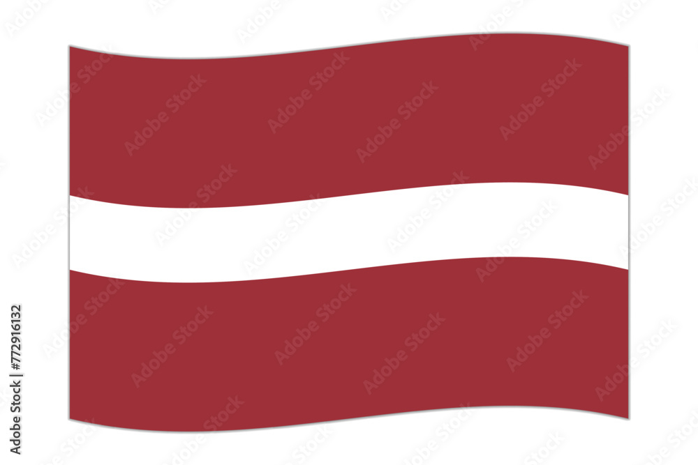 Waving flag of the country Latvia. Vector illustration. Waving flag of the country Latvia. Vector illustration.