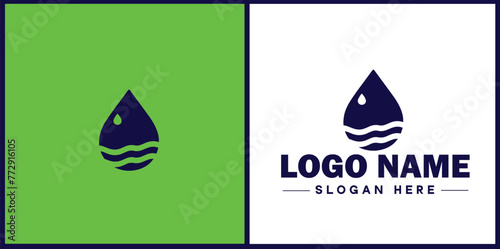 Water drop aqua rain dew droplet logo icon vector for business brand app icon water drop logo template