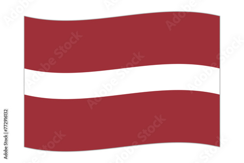 Waving flag of the country Latvia. Vector illustration.