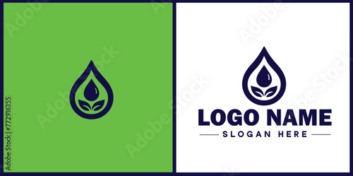Water drop aqua rain dew droplet logo icon vector for business brand app icon water drop logo template